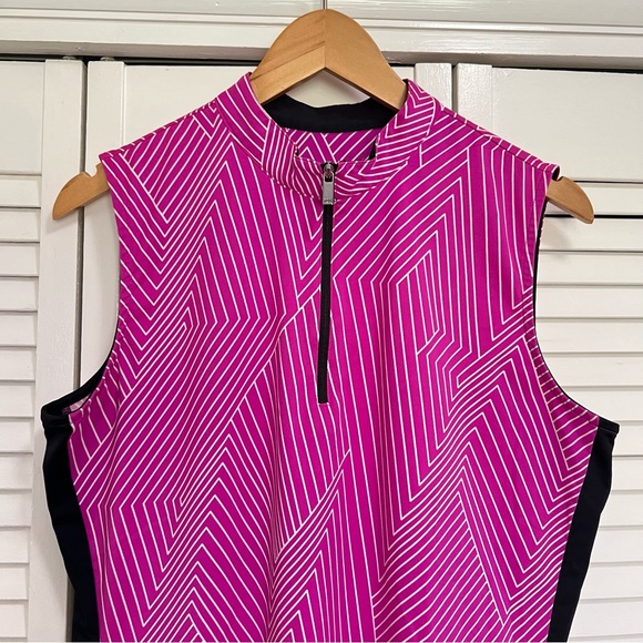 Tail Women’s Quarter Zip Mock Neck Sleeveless Golf Polo Large - Picture 2 of 8